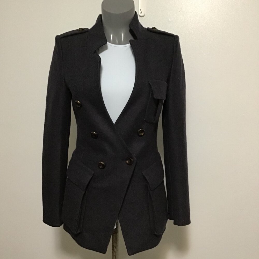 Basic House Military Style Wool Blend Coat Size XS